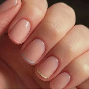 Colorful tip press on nails